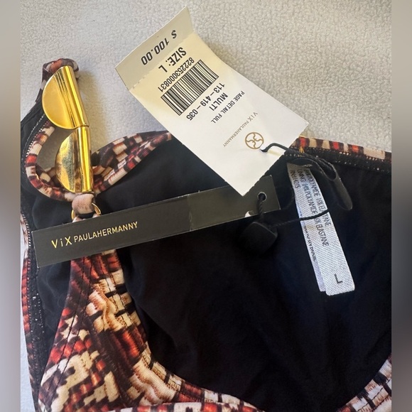 VIX Paula Hermanny BTM Full Bikini Bottom Geometric Sexy Bohemia Size Large NWT - Picture 6 of 8